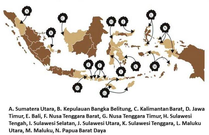 Peta sebaran wilayah budidaya mutiara Indonesia